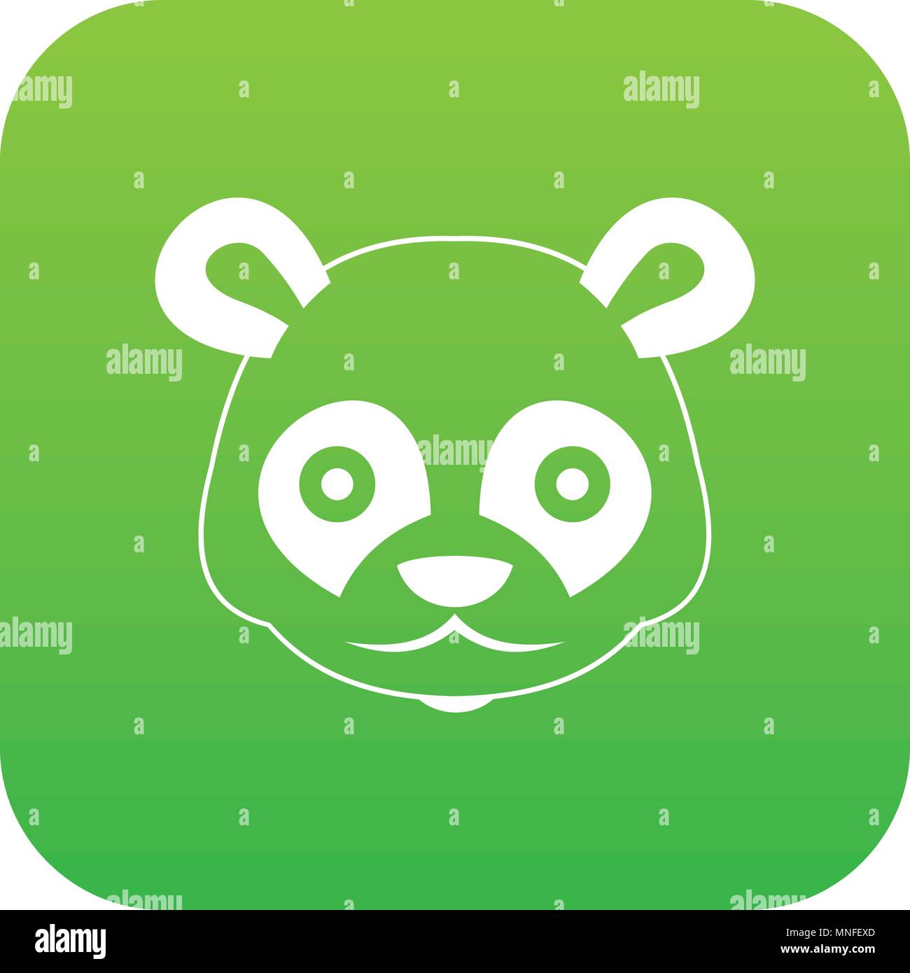 Head of panda icon digital green Stock Vector