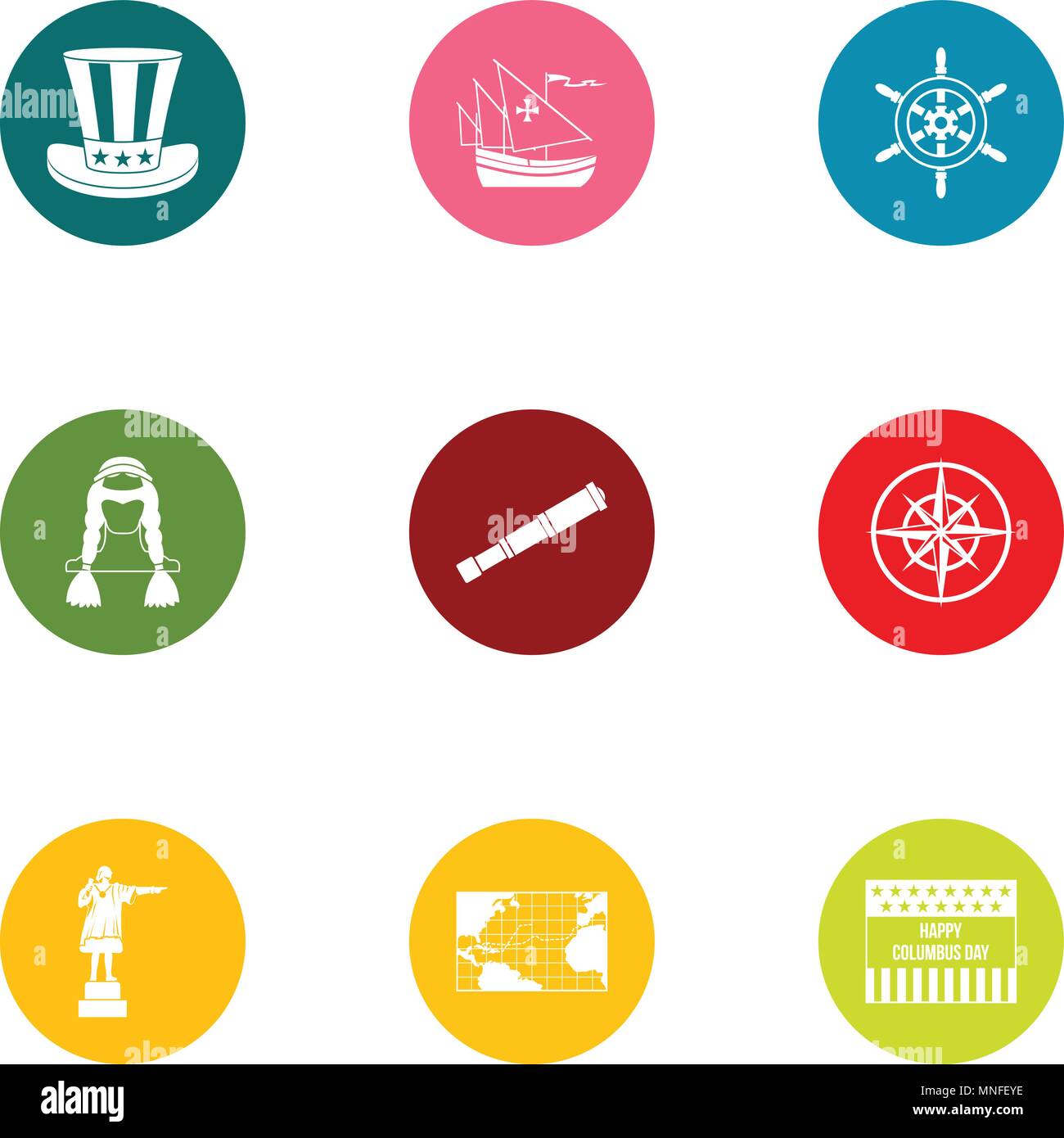 Injun icons set, flat style Stock Vector Image & Art - Alamy