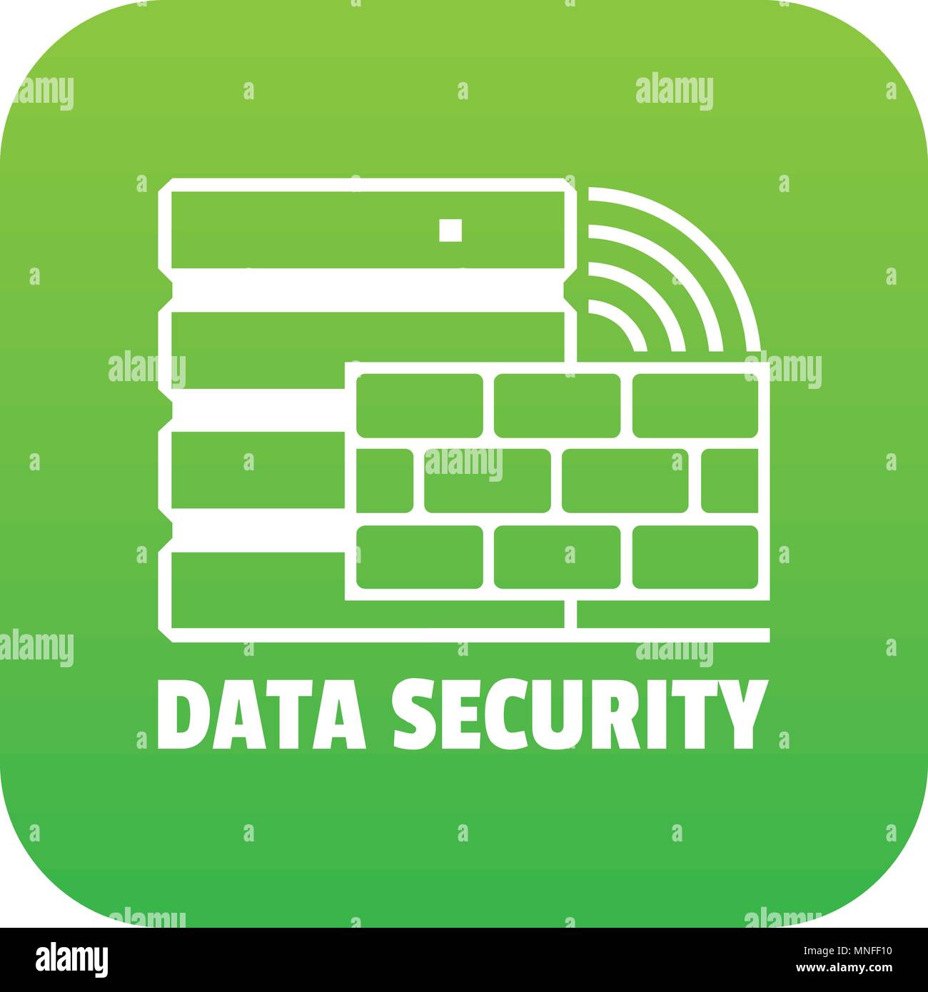 Data security icon green vector Stock Vector