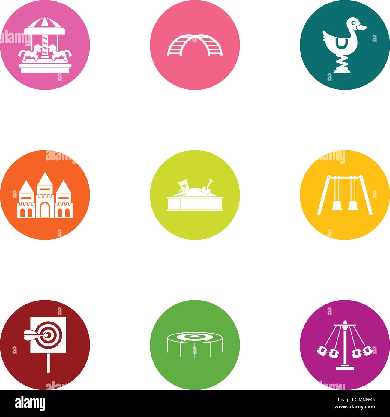 Kid playground icons set, flat style Stock Vector Image & Art - Alamy