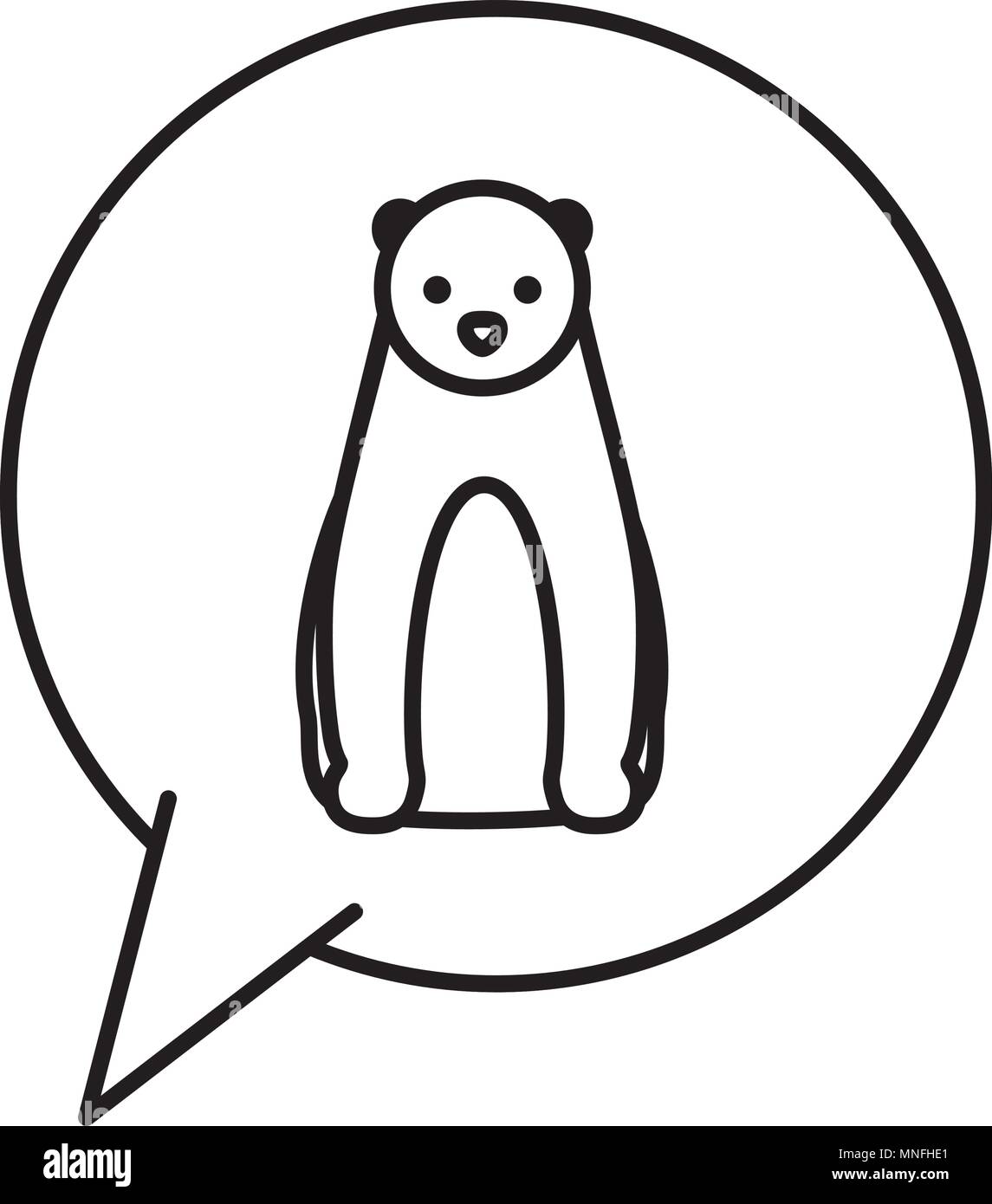 wikd polar bear in speech bubble Stock Vector