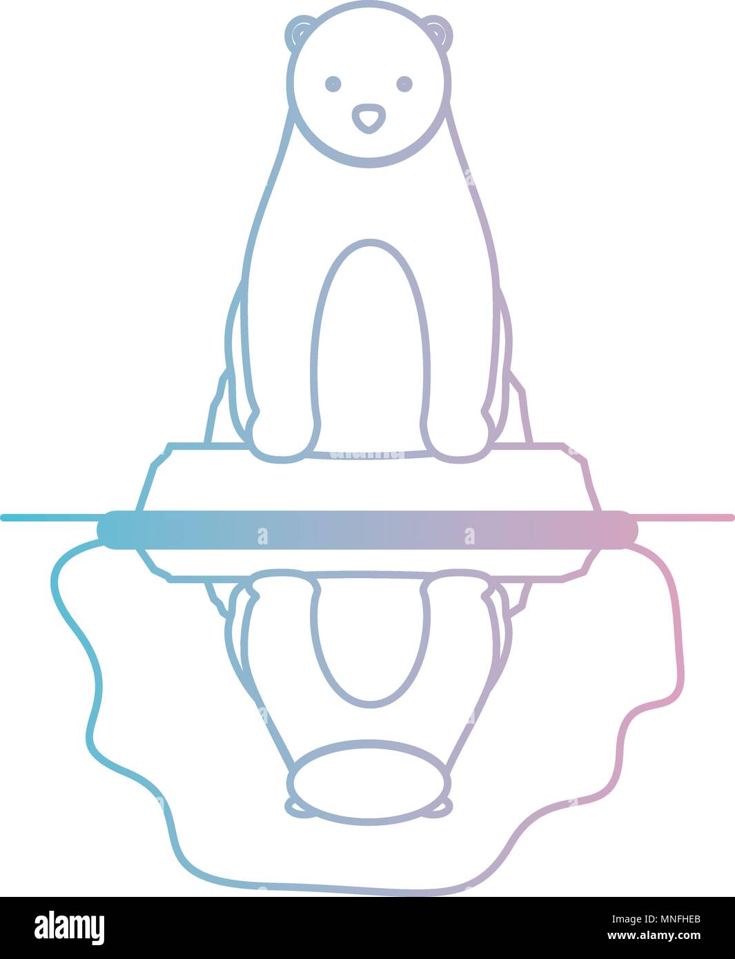 wild polar bear on iceberg Stock Vector