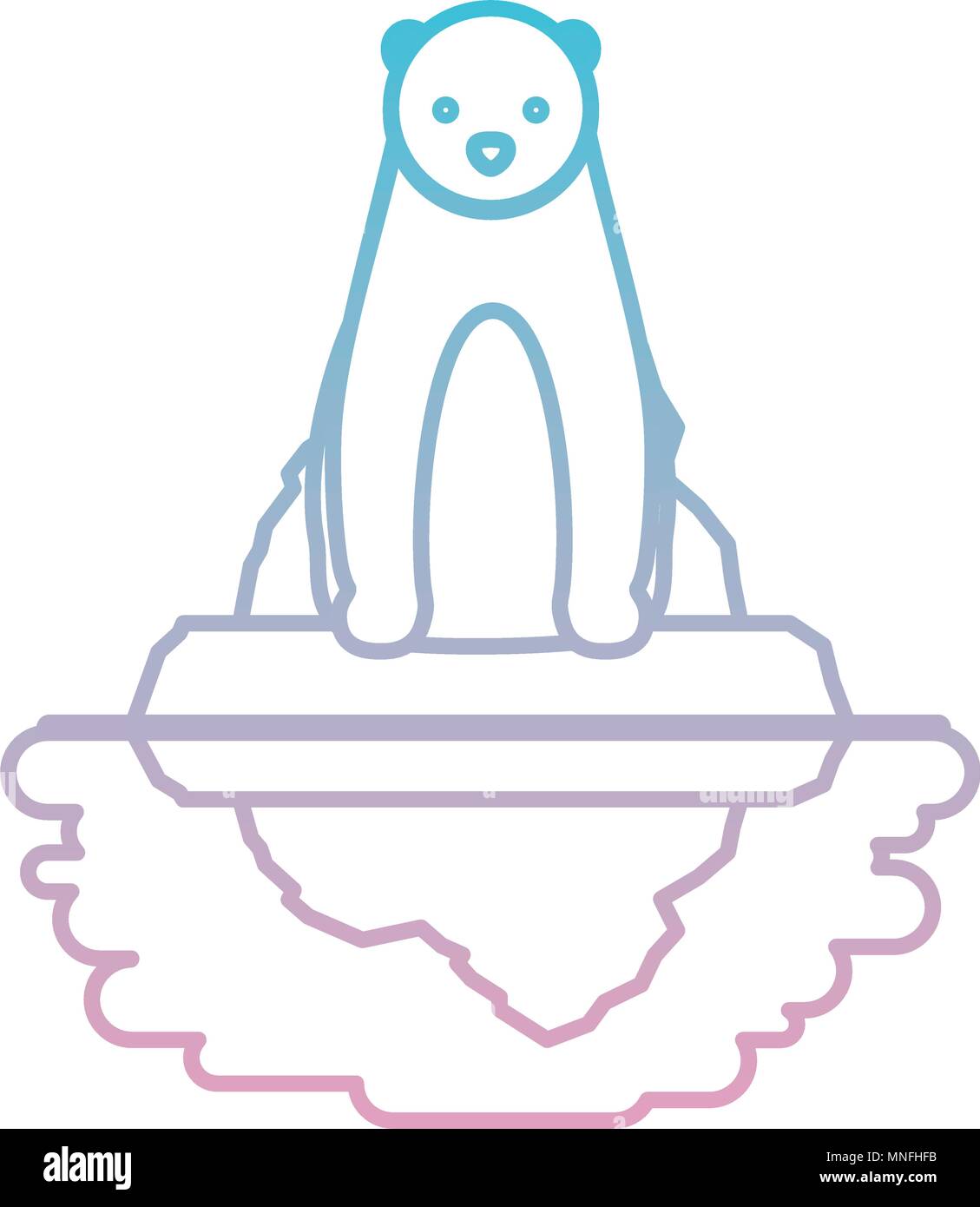 wild polar bear on iceberg Stock Vector