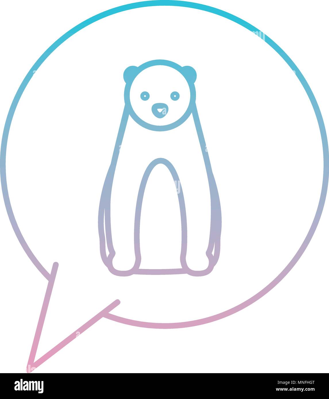 wikd polar bear in speech bubble Stock Vector