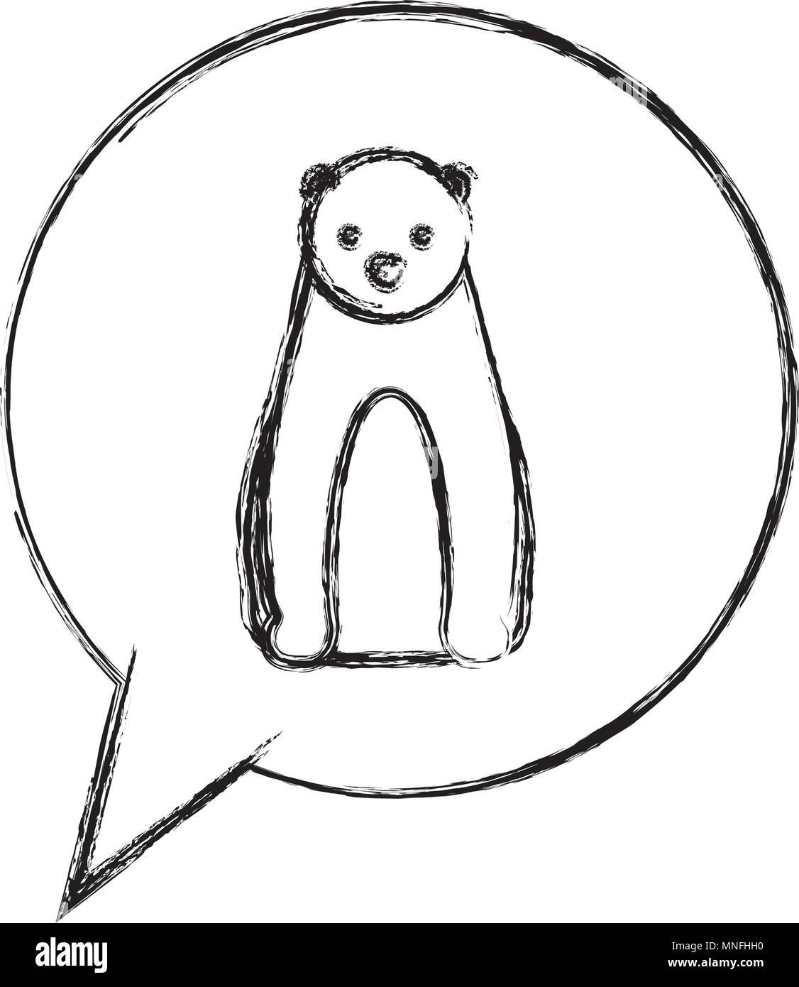 wikd polar bear in speech bubble Stock Vector