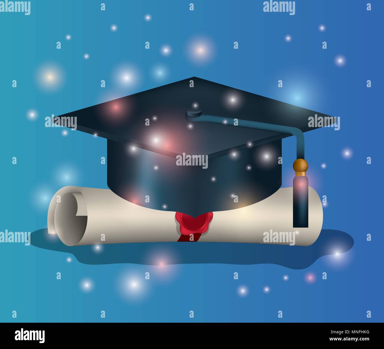 graduation card with hat and diploma Stock Vector Image & Art - Alamy