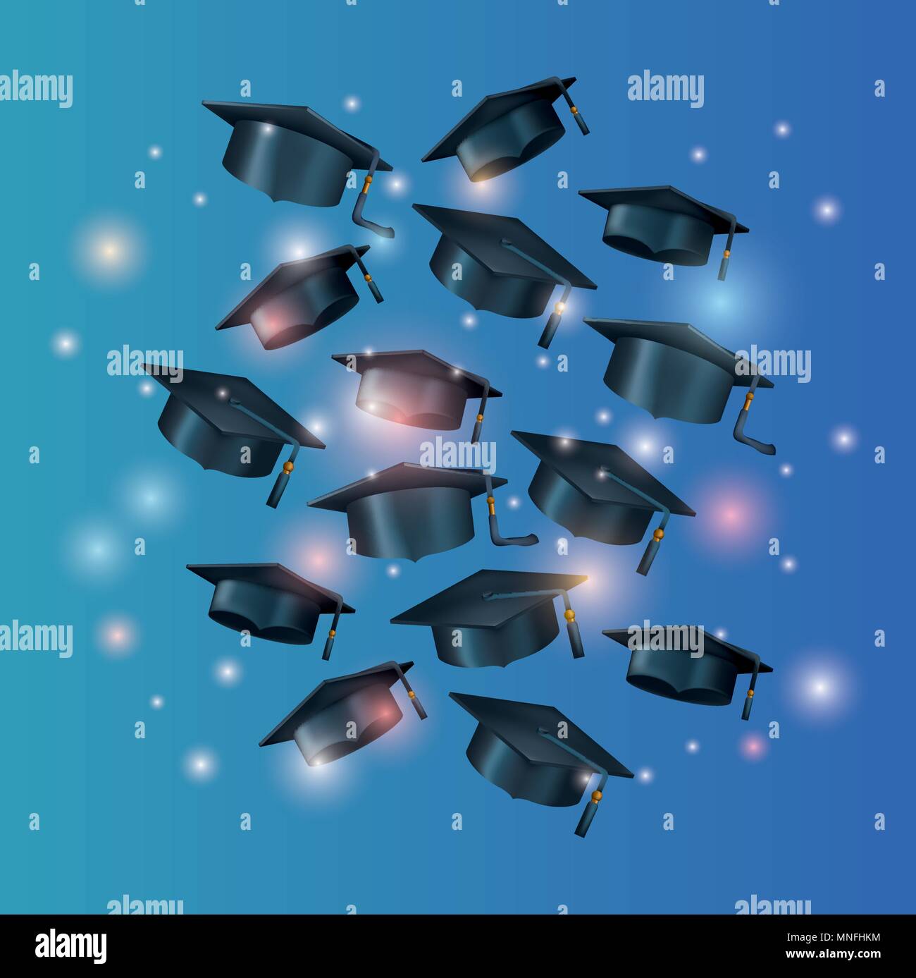 graduation card with set hats Stock Vector Image & Art - Alamy