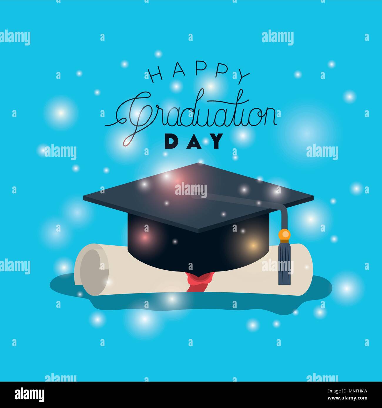 graduation card with hat and diploma Stock Vector Image & Art - Alamy