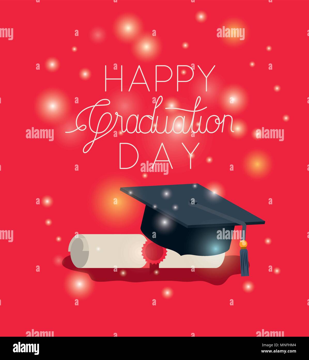 graduation card with hat and diploma Stock Vector Image & Art - Alamy
