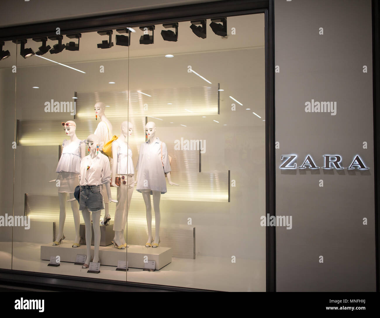 CHIANG MAI, THAILAND - MAY 16 2018: ZARA shop.ZARA clothing design and  manufacturing company, founded in Spain. Photo in Central Festival chiang  mai Stock Photo - Alamy
