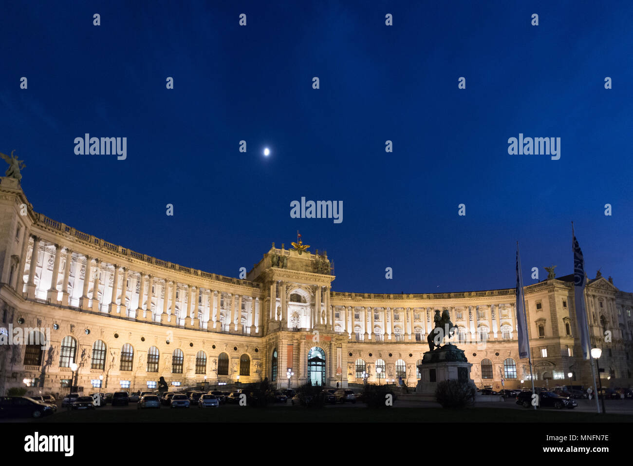 Vienna Neue Burg at night Stock Photo