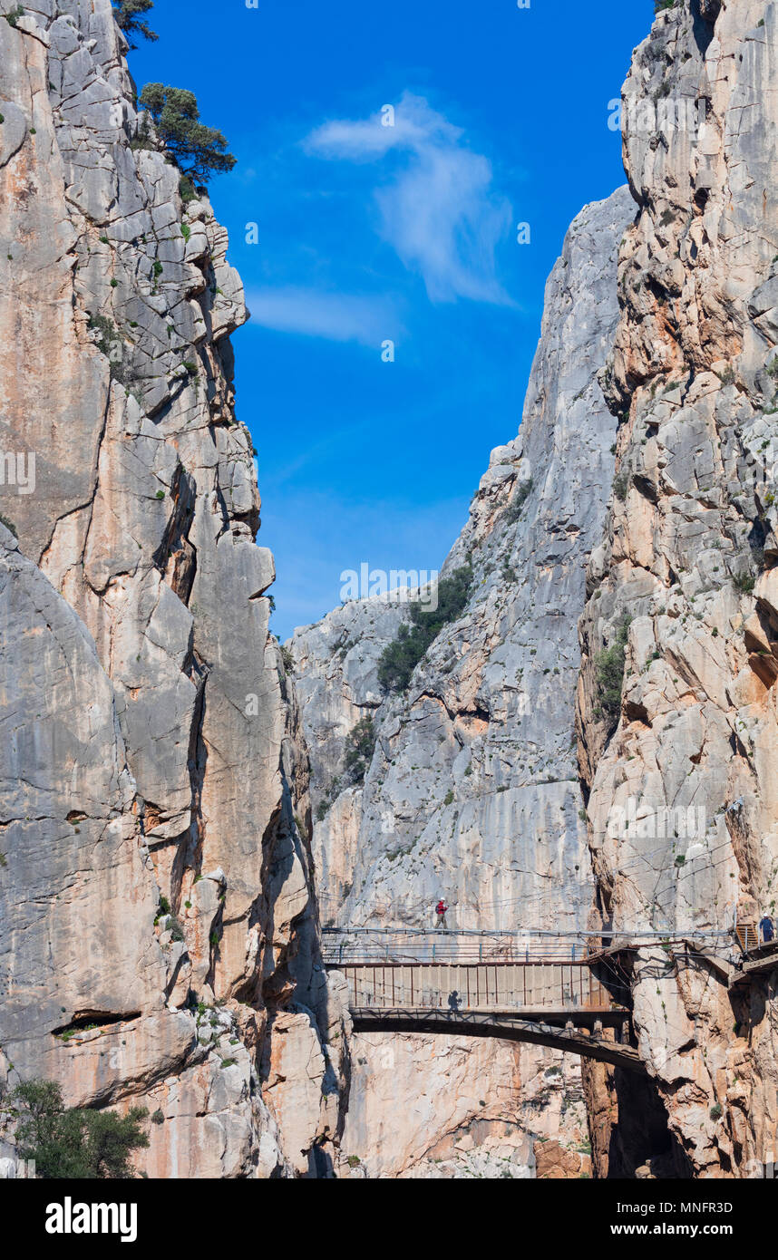 Caminito del Rey, Gorge of the Gaitanes (Desfiladero de los Gaitanes), Álora, Málaga, Andalusia, Spain, Europe Stock Photo