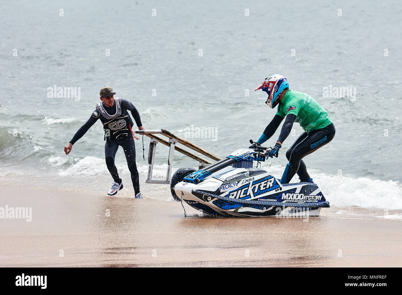 Professional jet ski riders compete at the IFWA World Tour Jet Ski