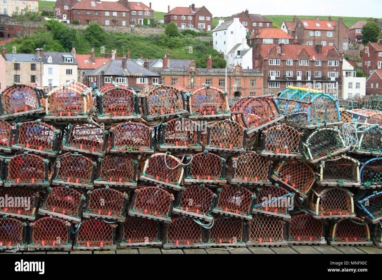 Lobster pots on quayside Whitby Yorkshire UK Stock Photo Alamy