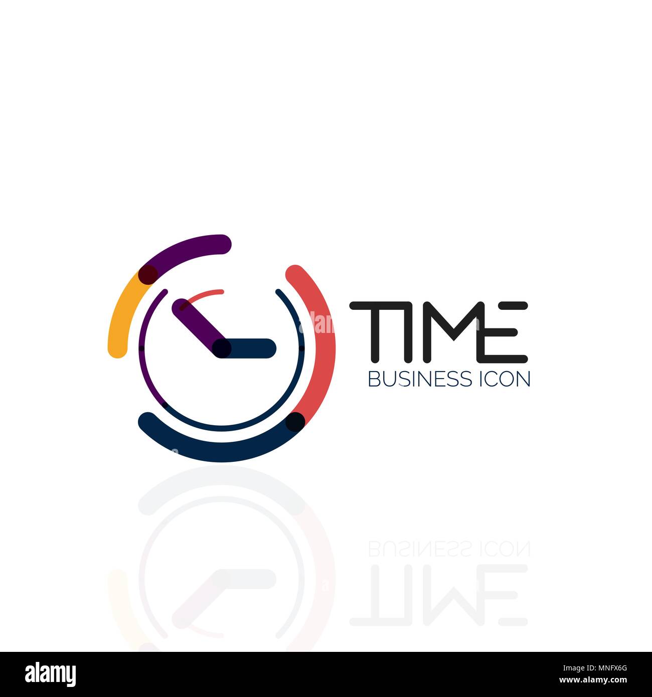 Vector abstract logo idea, time concept or clock business icon ...