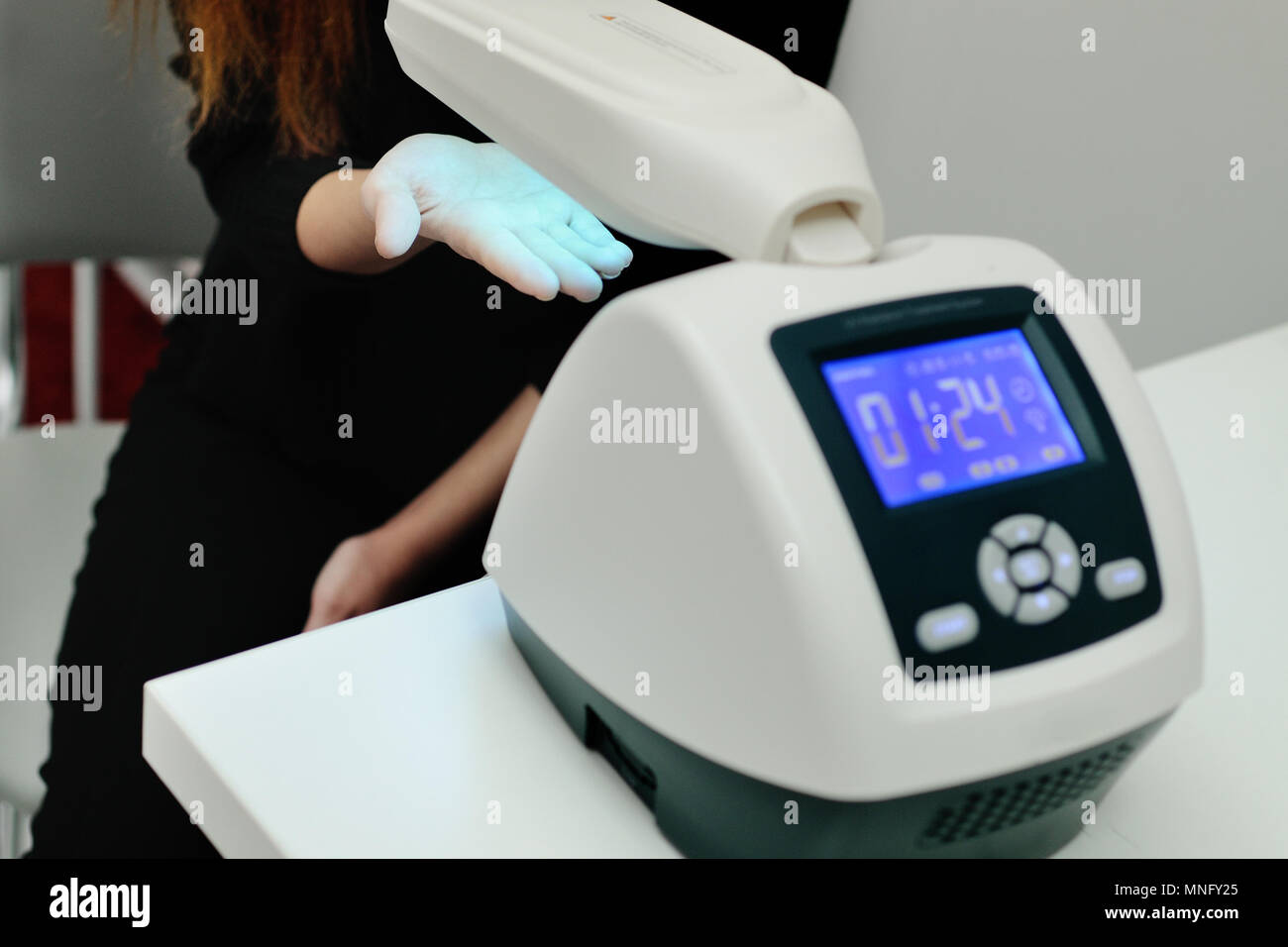 treatment of skin diseases using light therapy. Stock Photo
