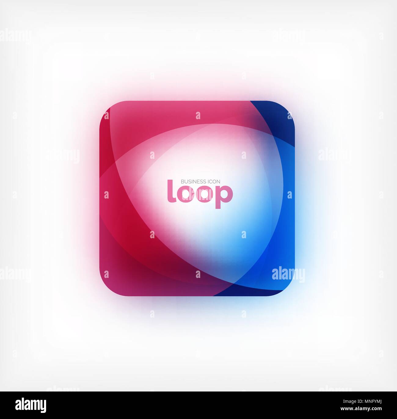 Vector square loop business symbol, geometric icon created of waves ...