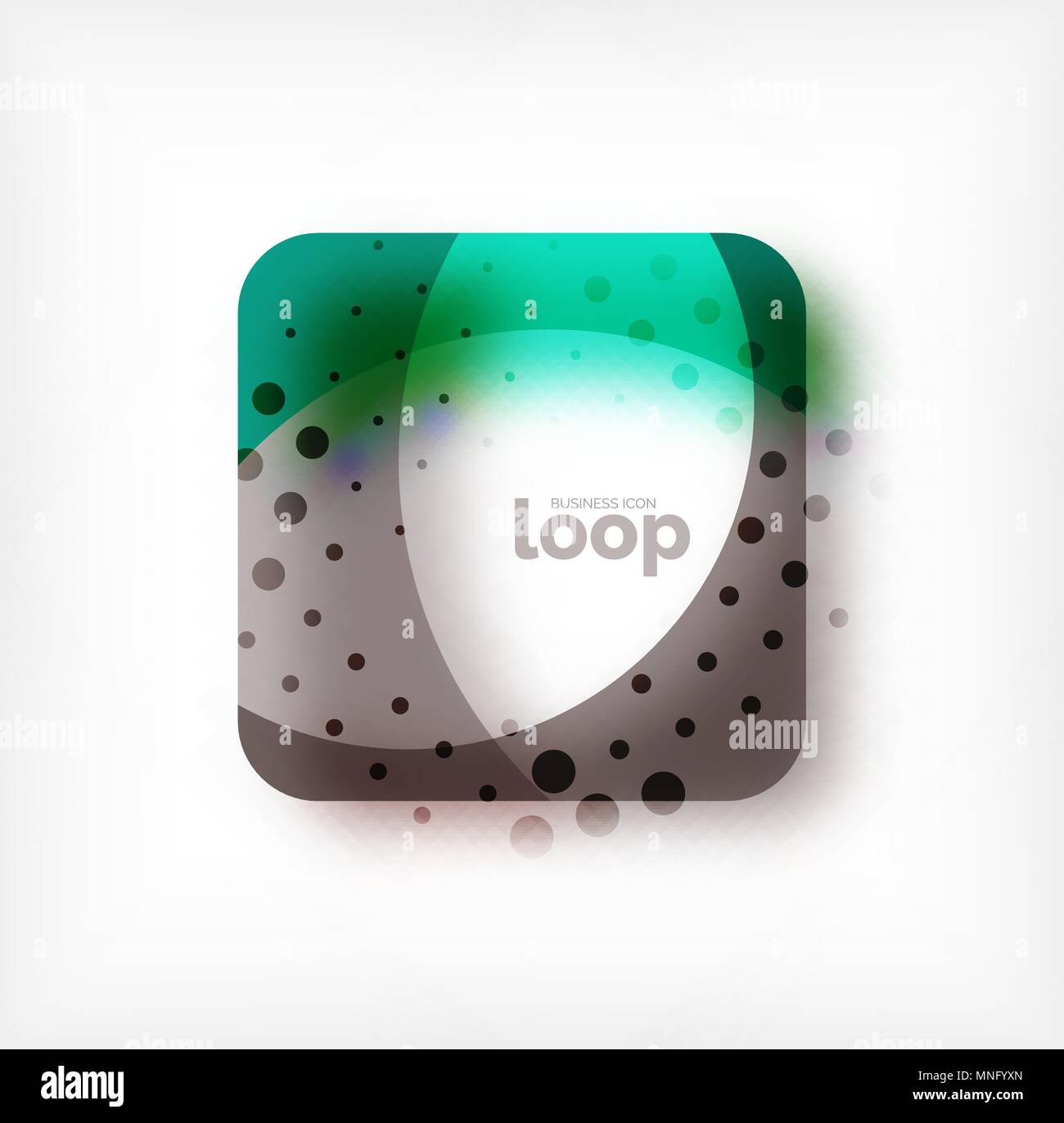 Vector square loop business symbol, geometric icon created of waves ...