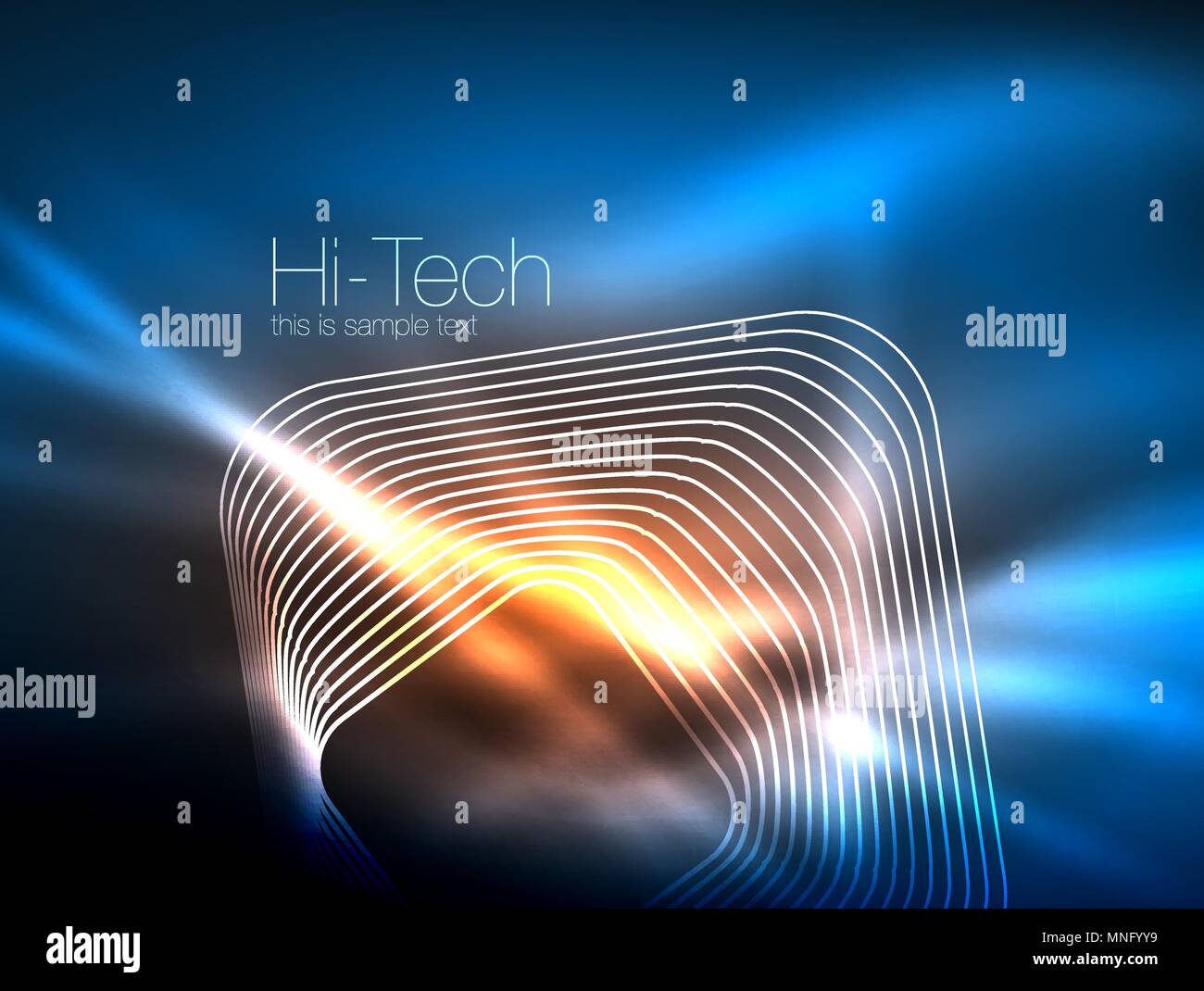 Blue neon laser squares technology hi-res stock photography and images ...