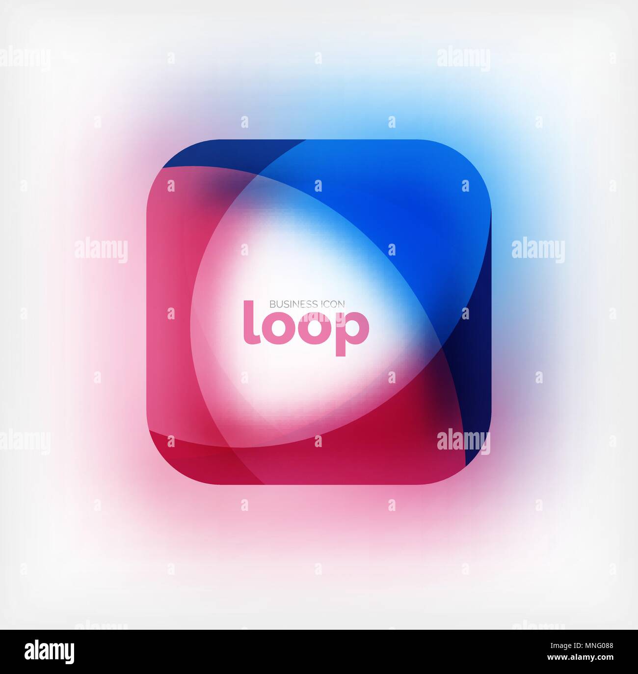 Vector square loop business symbol, geometric icon created of waves ...