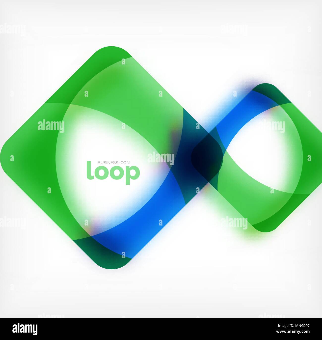 Vector square loop business symbol, geometric icon created of waves ...
