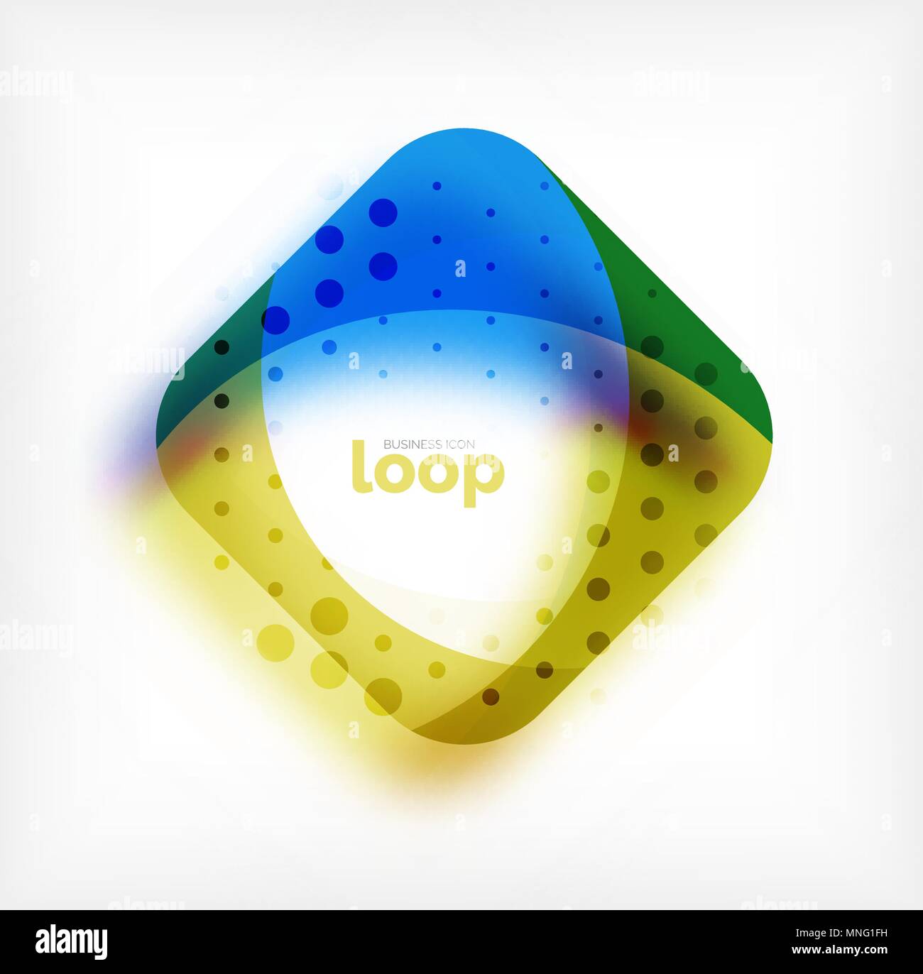 Vector square loop business symbol, geometric icon created of waves ...