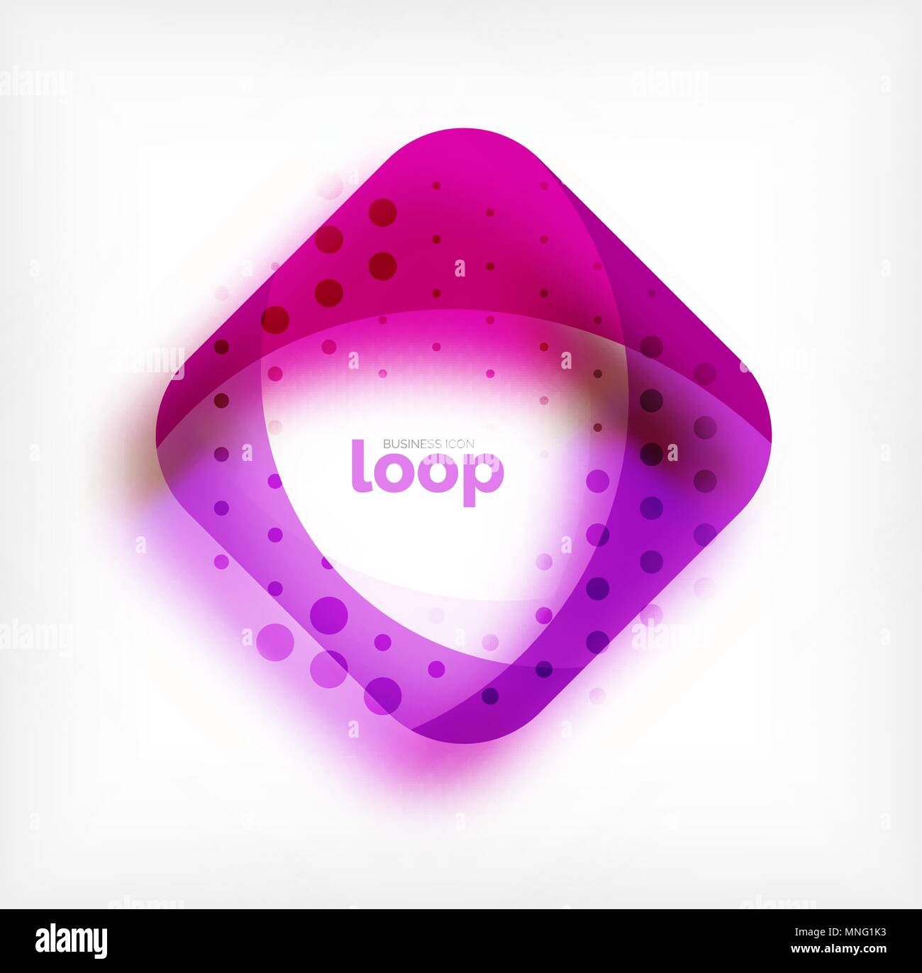 Vector square loop business symbol, geometric icon created of waves ...