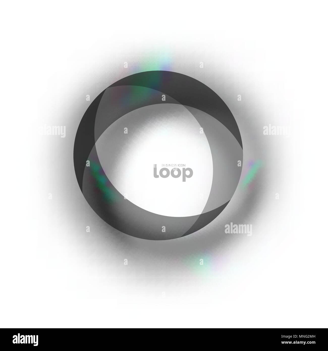 Loop circle business icon, created with glass transparent color shapes ...