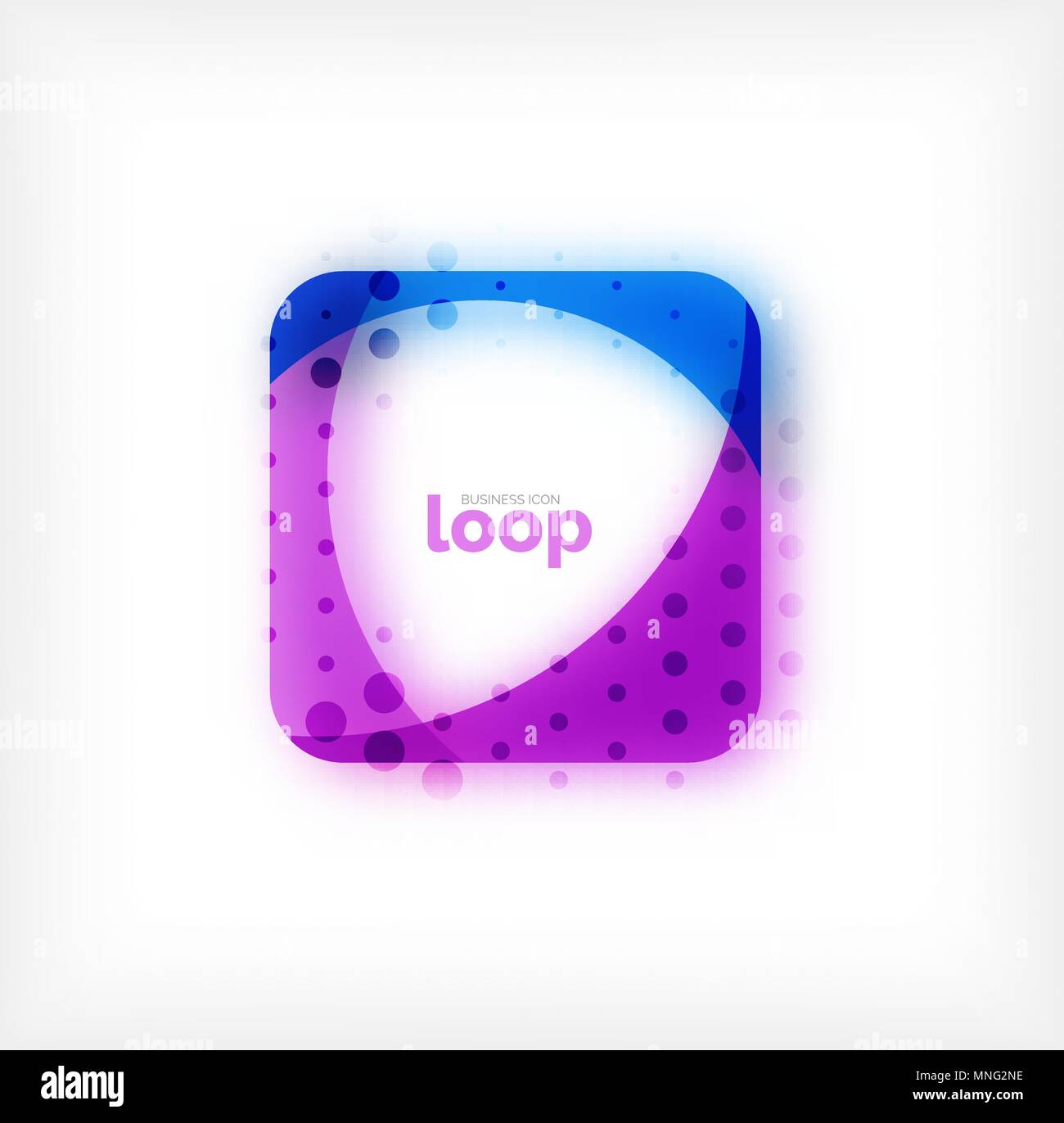 Vector square loop business symbol, geometric icon created of waves ...
