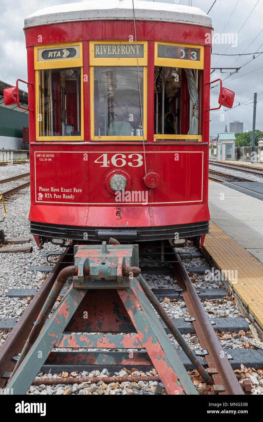 New Orleans, Louisiana - A New Orleans streetcar. Stock Photo
