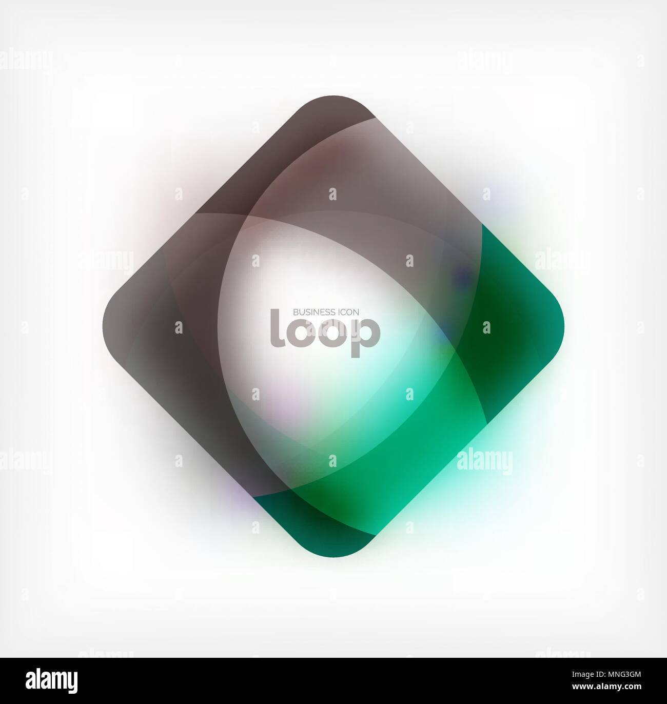 Vector square loop business symbol, geometric icon created of waves ...