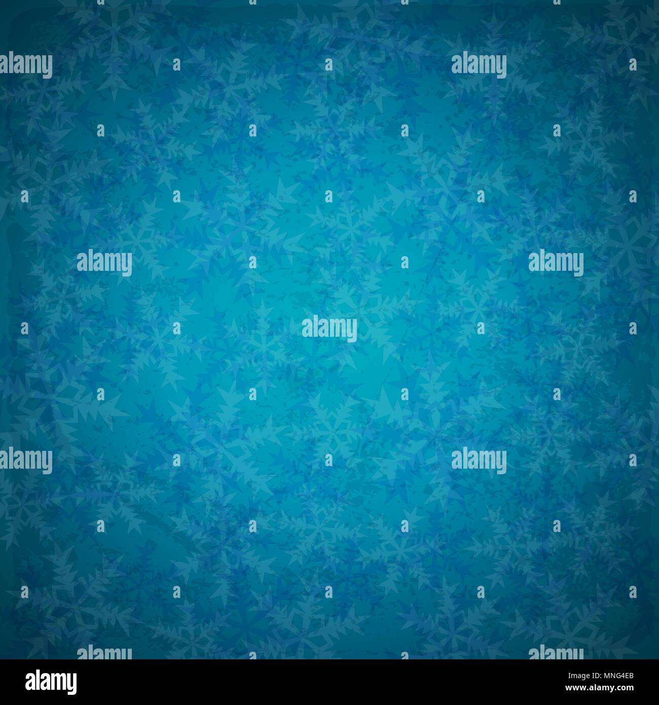 Blue abstract vector Christmas background with snowflakes in retro style Stock Vector
