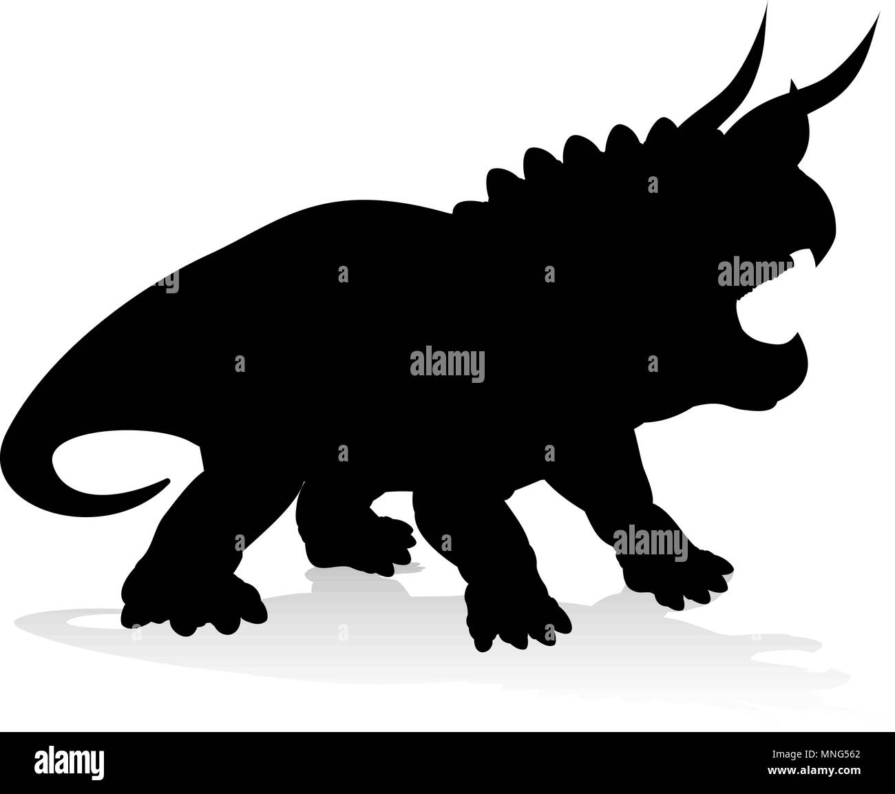 Triceratops Dinosaur Silhouette Stock Vector