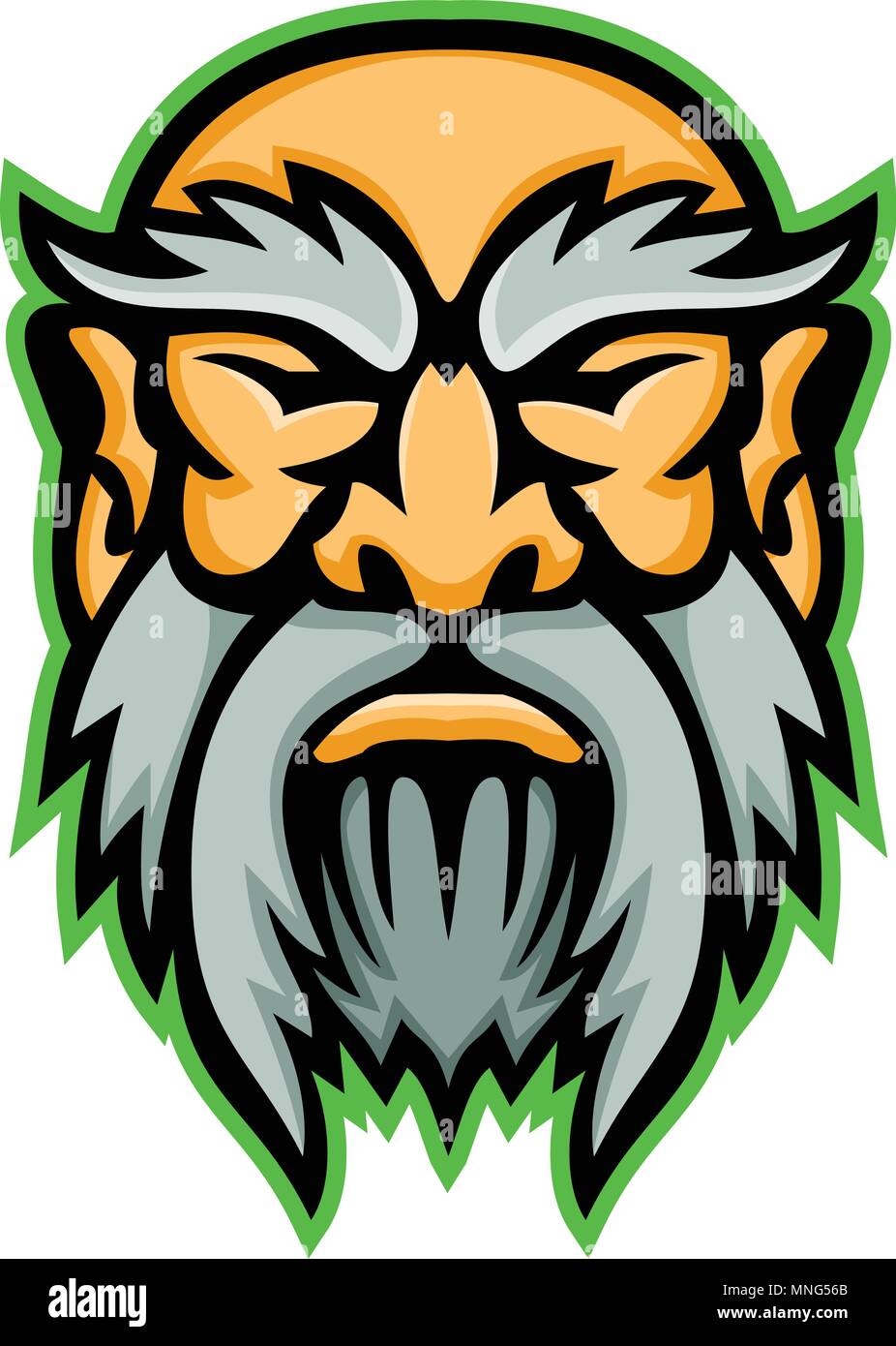 Mascot icon illustration of head of Cronus or Kronos, a son of Uranus and Ge, and the youngest among the Titans and Greek mythology god viewed from fr Stock Vector
