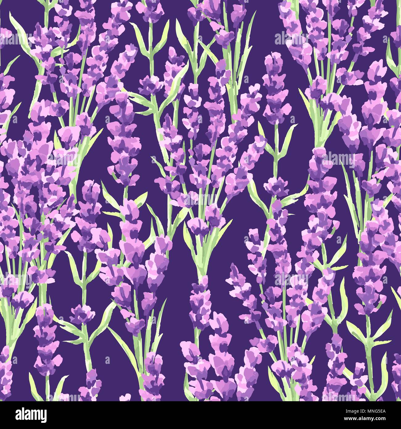 Lavender flowers seamless pattern. Watercolor natural illustration of ...