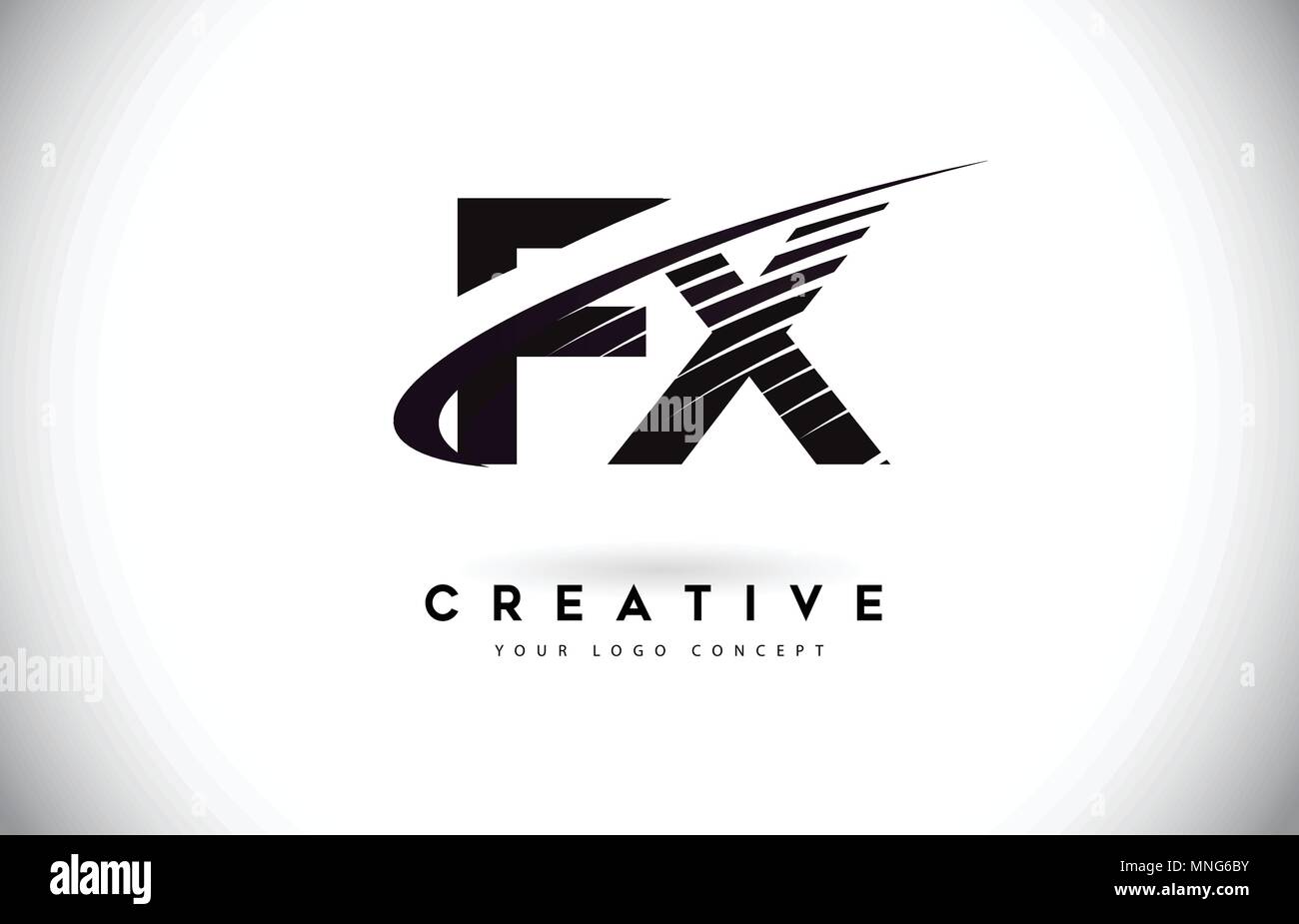 FX F X Letter Logo Design with Swoosh and Black Lines. Modern Creative  zebra lines Letters Vector Logo Stock Vector Image & Art - Alamy