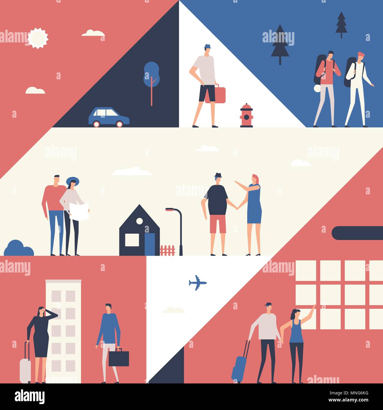 Tourists Vector Tourists - flat design style conceptual illustration Stock Vector Image ...