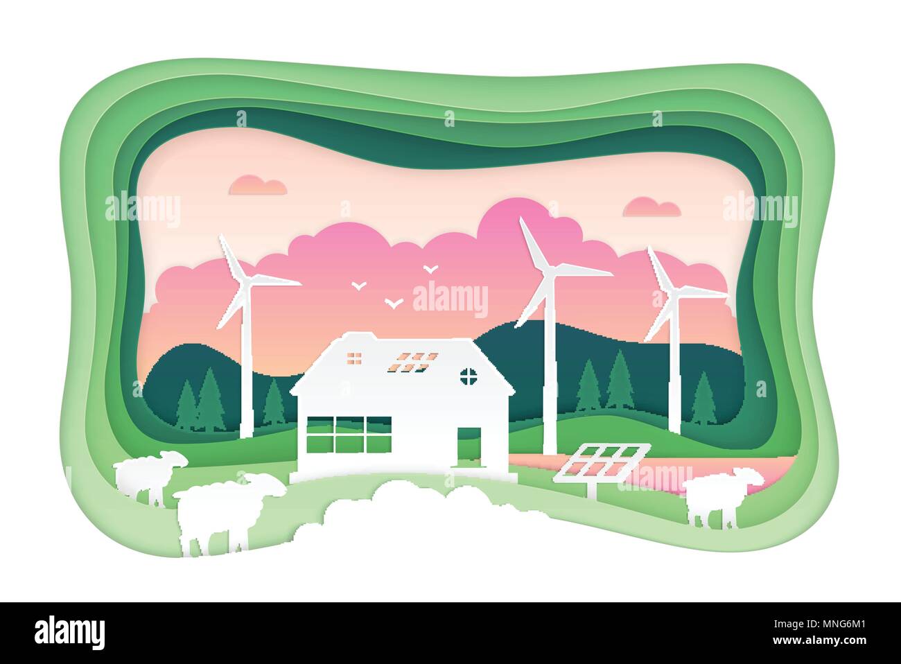 Eco farming - modern vector paper cut illustration Stock Vector Image ...