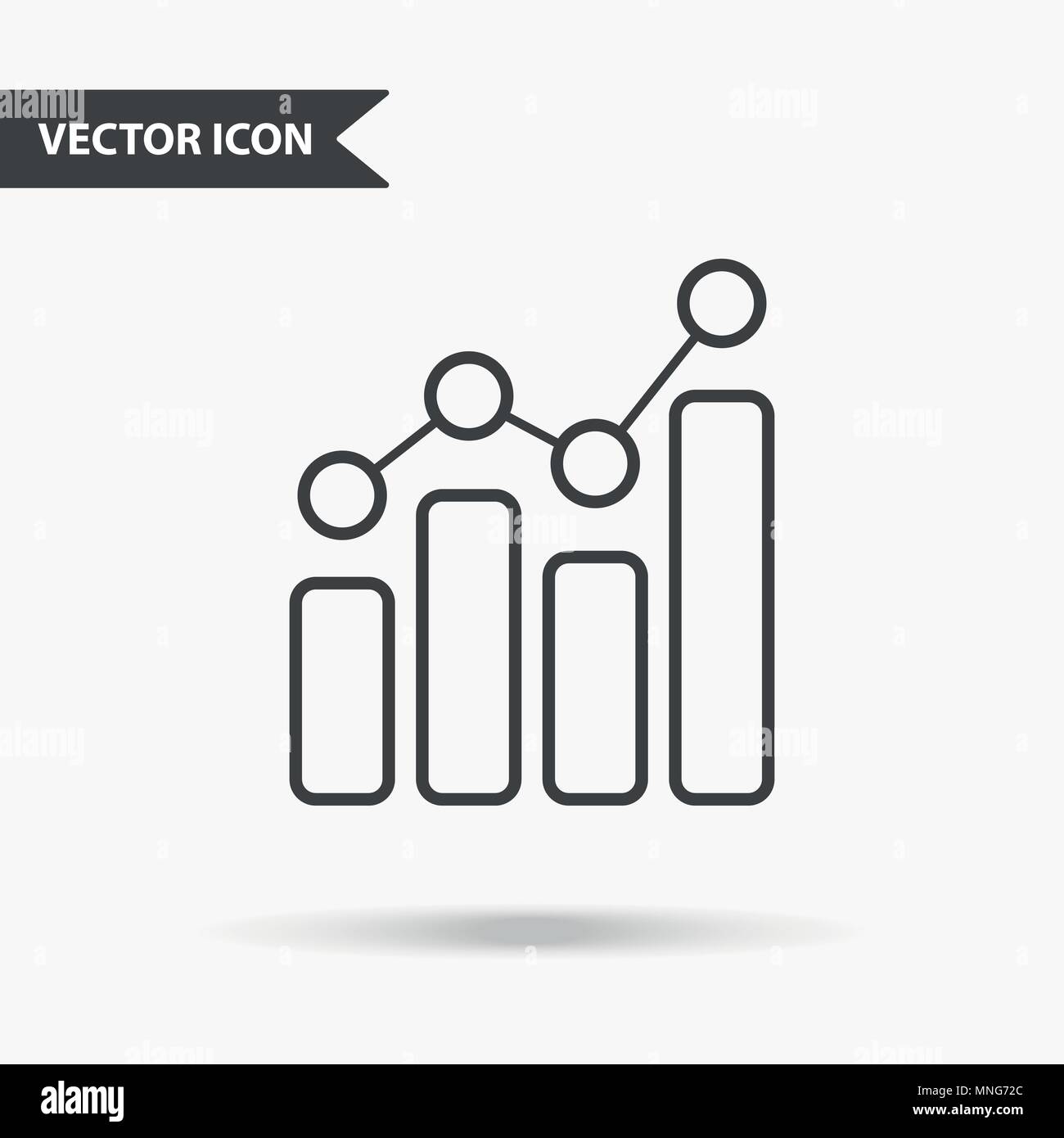 Modern and simple vector illustration of a graph icon with dots. Flat ...