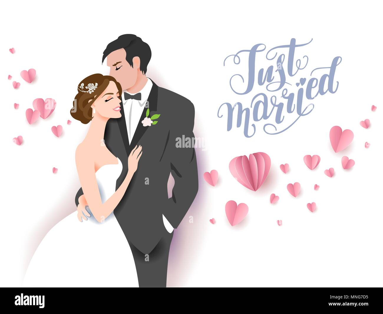 Just married card Stock Vector
