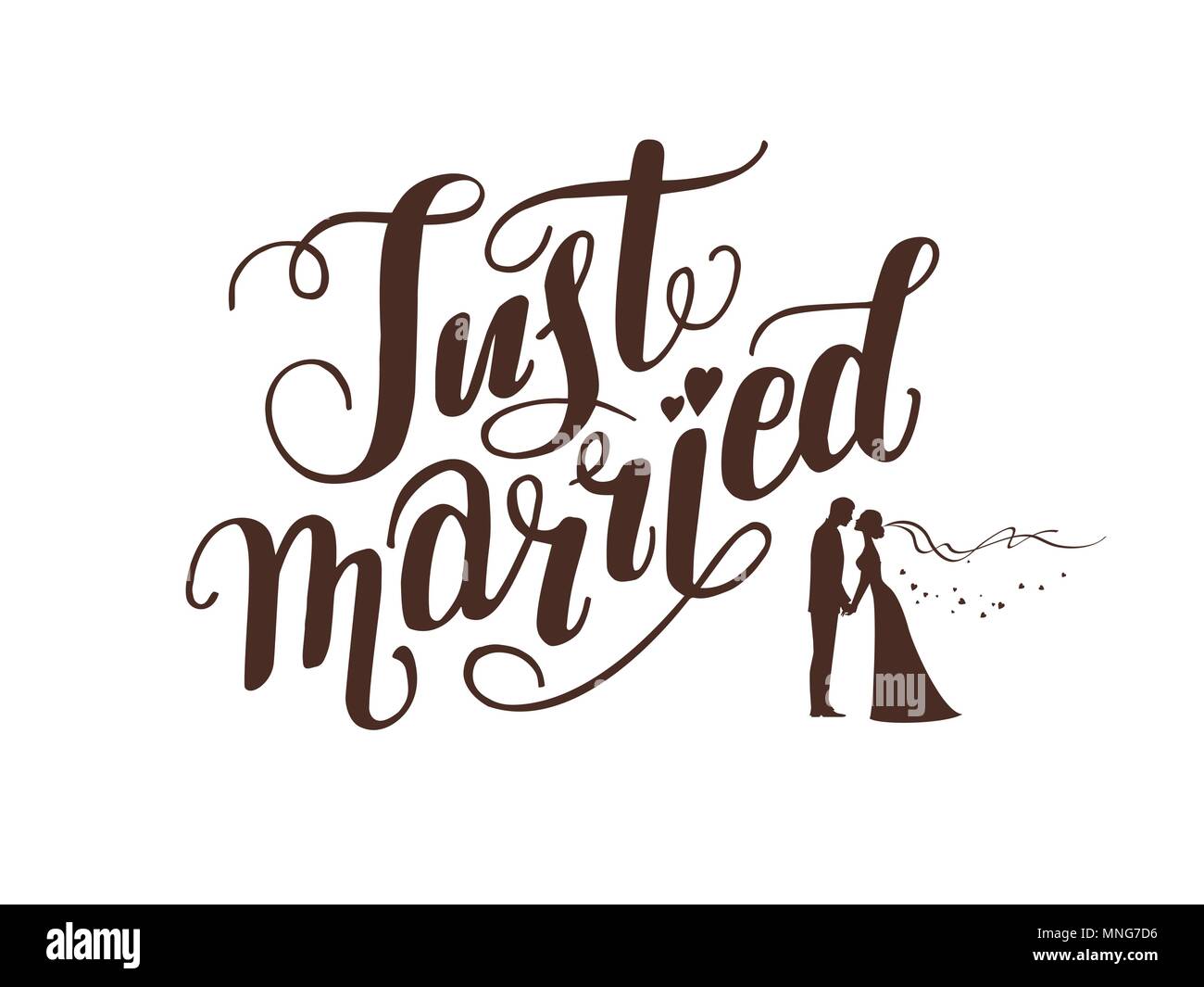 Logo wedding lettering Stock Vector