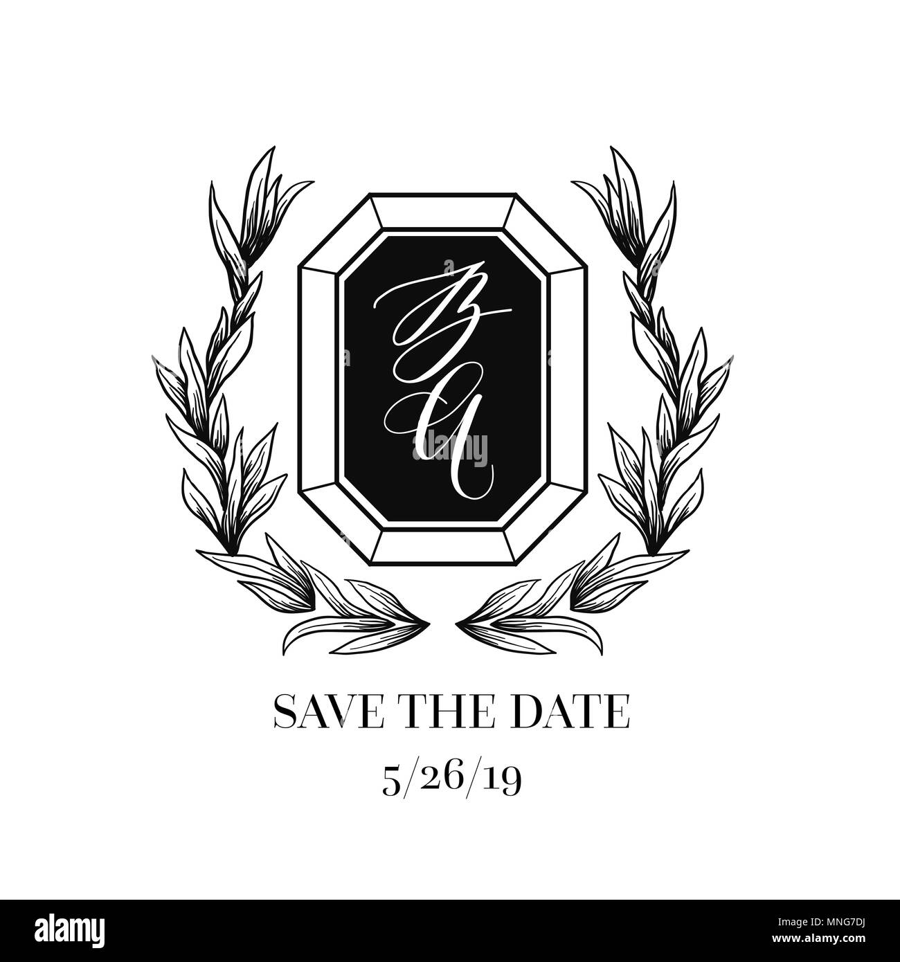 Invitations & Announcements Paper Monogram Crest Wedding Invitations
