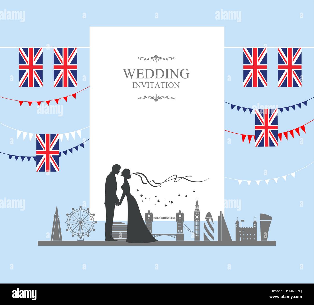 London wedding banner Stock Vector