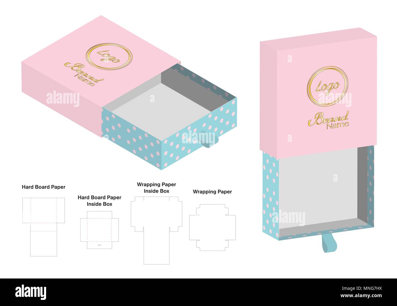 rigid box packaging die cut template 3D mockup Stock Vector Image & Art ...