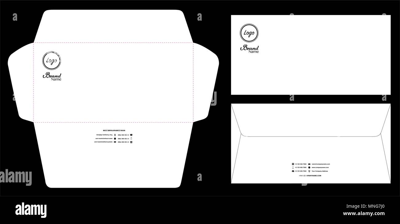 paper envelope dieline mockup template vector eps10 Stock Vector