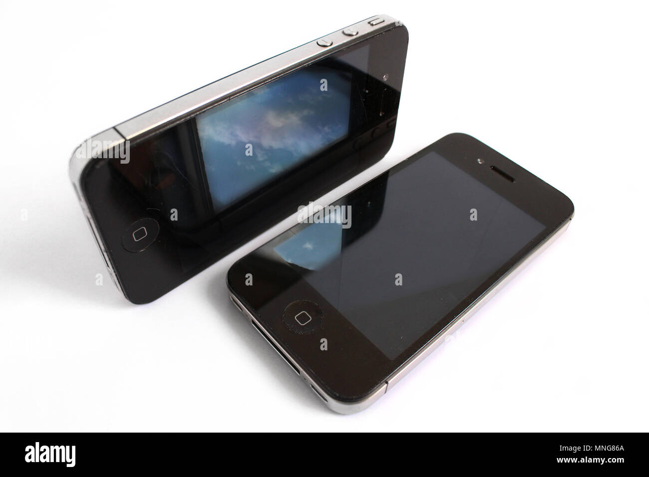 Iphone 4 and i-phone four s, double smatphone Stock Photo