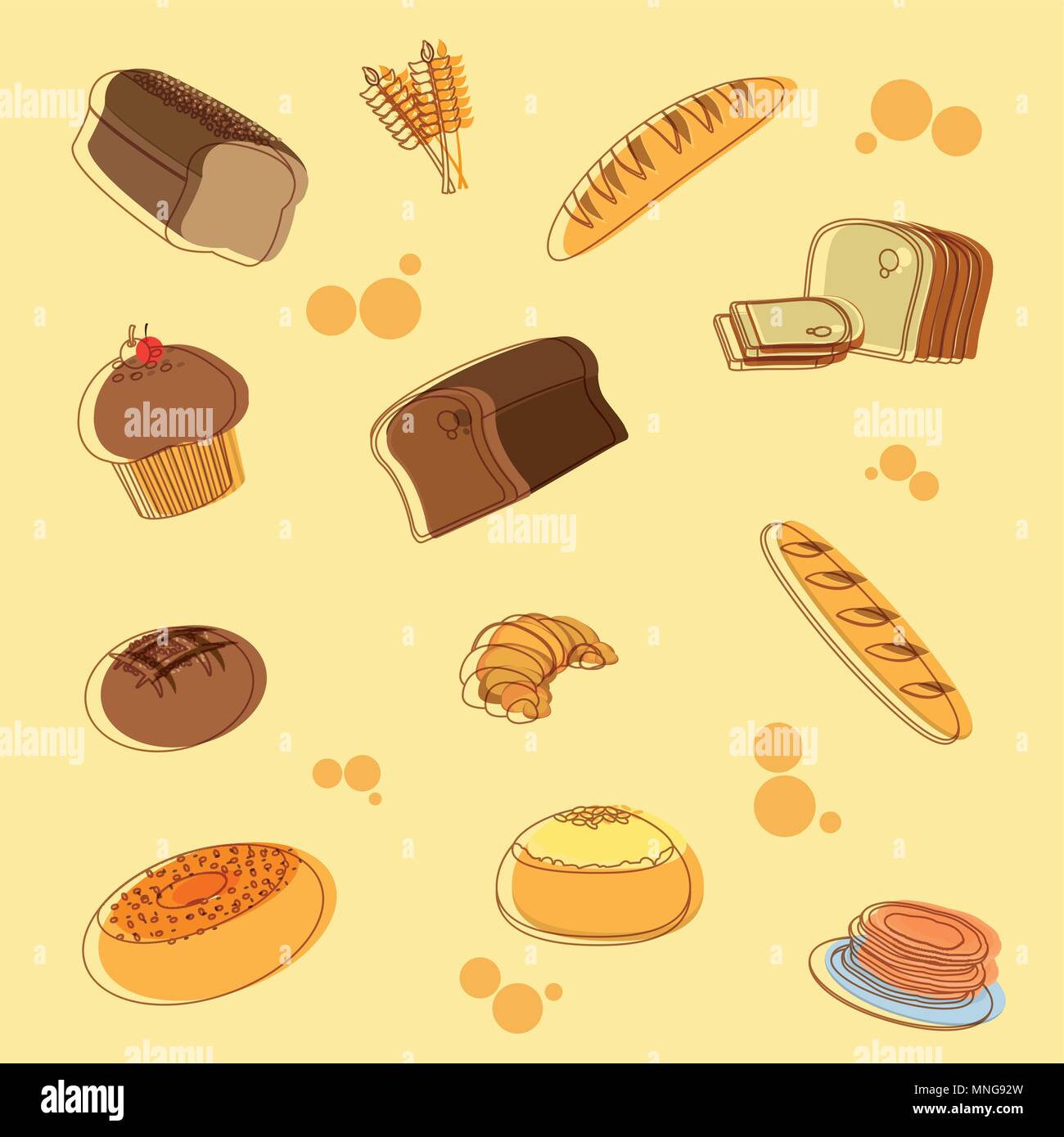 Bakers Pattern Background Bakery pattern background Stock Vector Image & Art - Alamy
