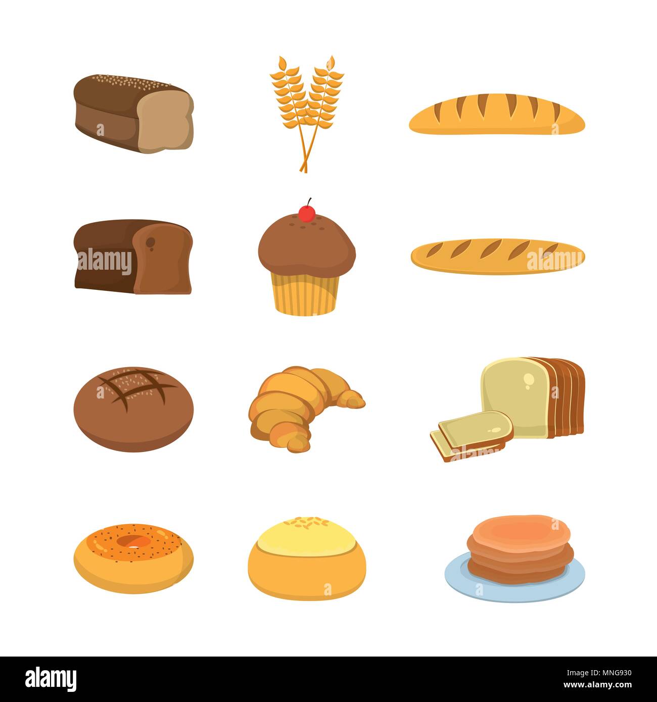 Set of bakery products Stock Vector Image & Art - Alamy