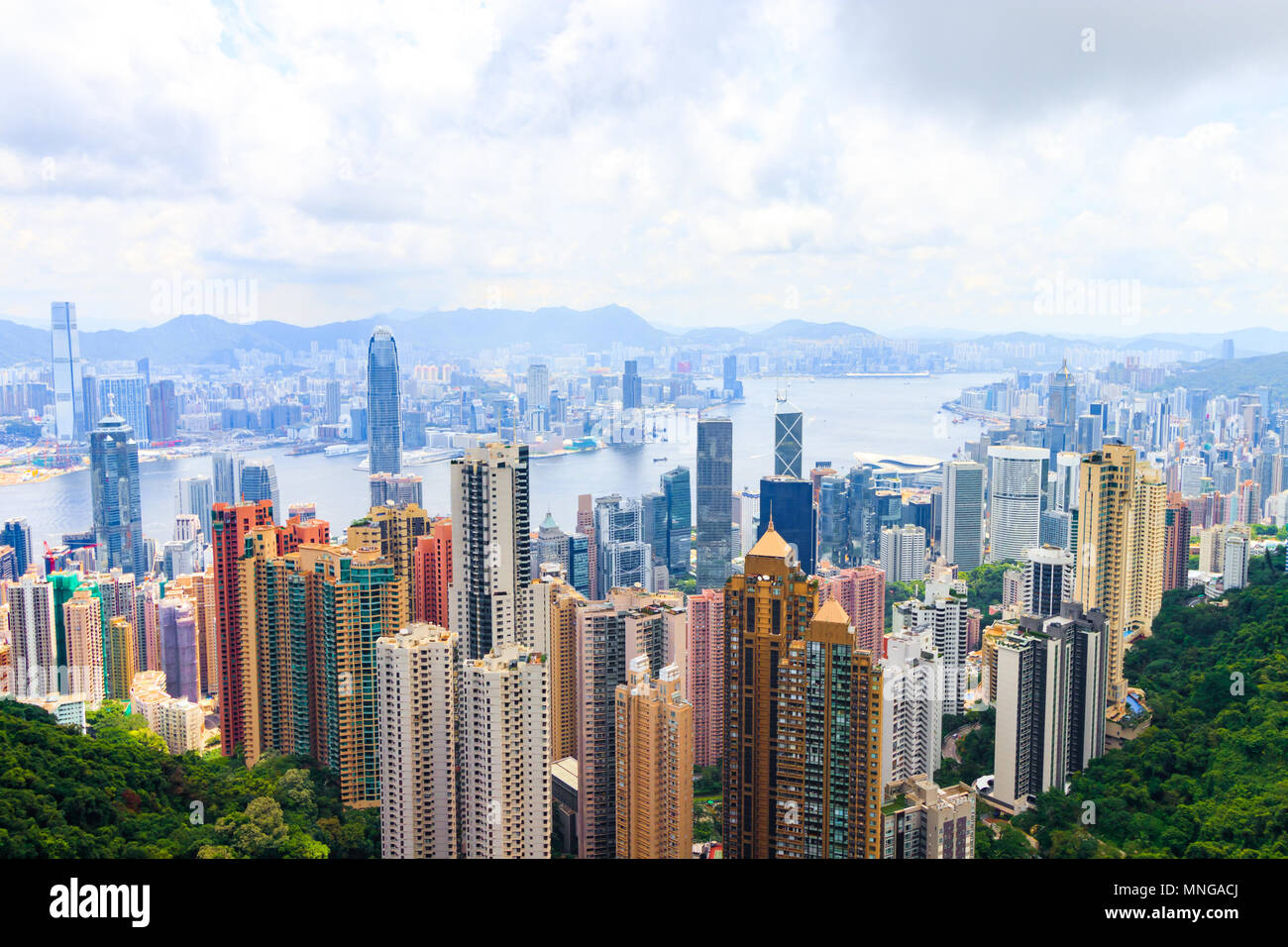 Hong Kong Skyline View From Victoria Peak Stock Photo - Alamy