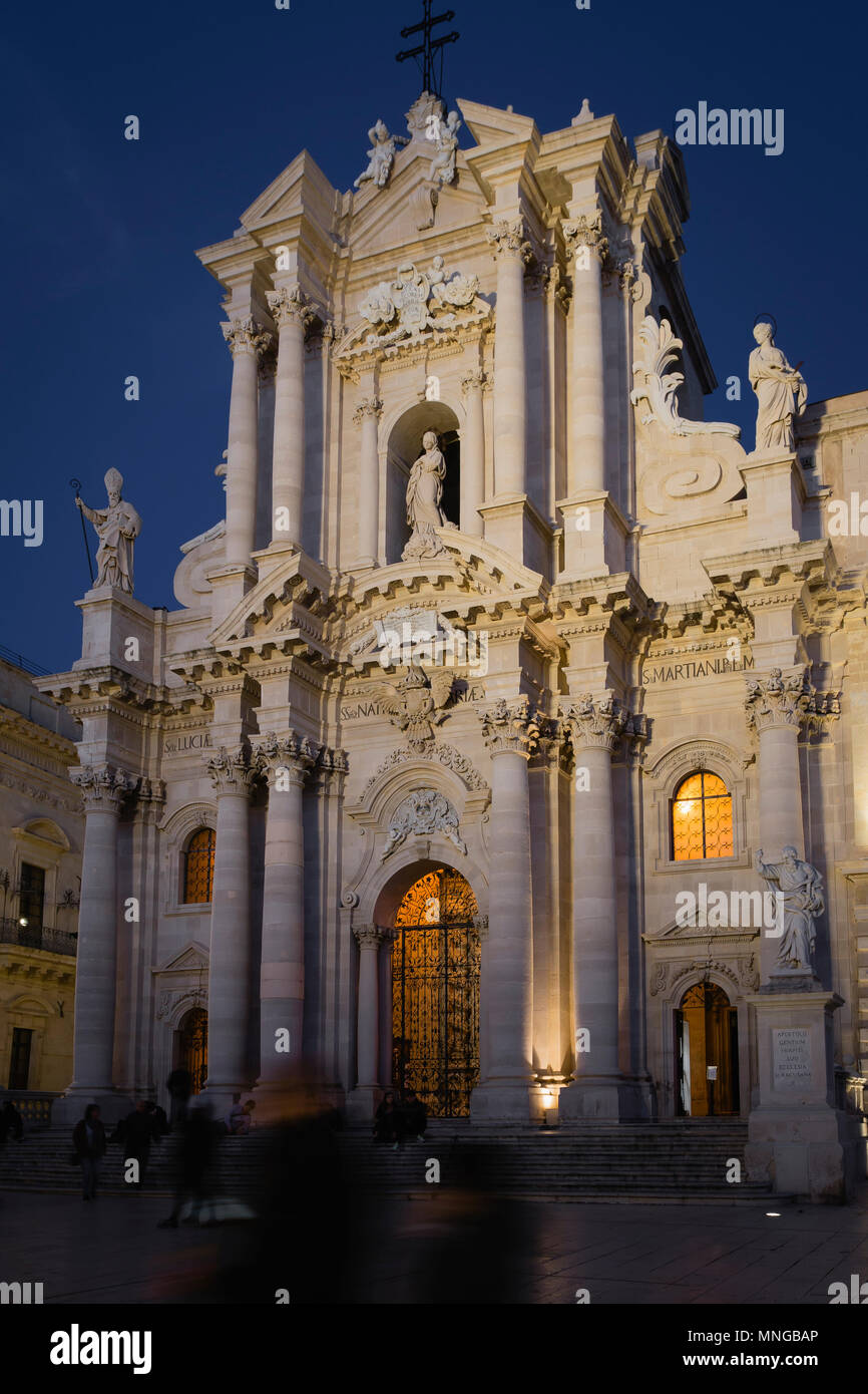 Cathedral (Duomo) of Siracusa, Sicily, Italy. Stock Photo
